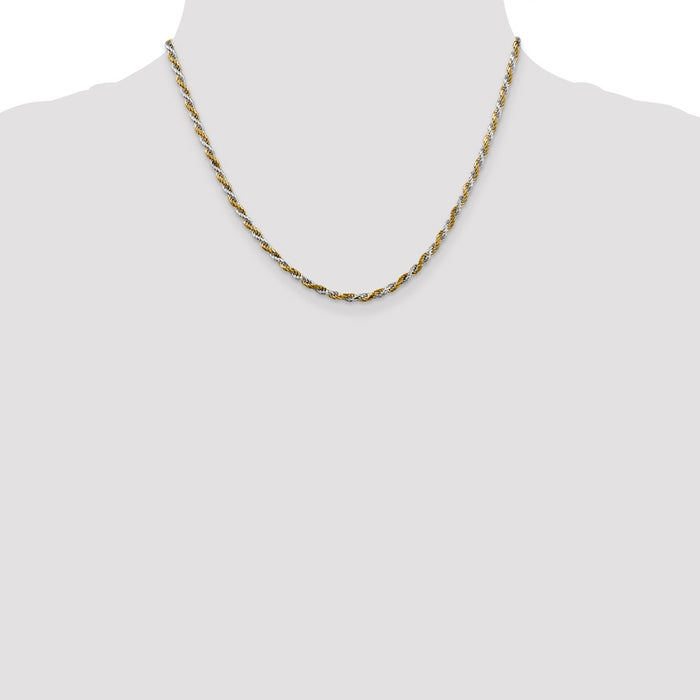High-Quality 2.5mm Diamond-Cut Rope Chain in Sterling Silver & Vermeil - Stylish Value-4