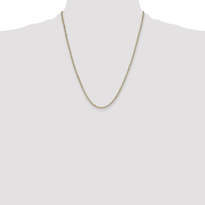 Buy Stylish 2.5mm Diamond-Cut Rope Chain in Sterling Silver & Vermeil-4
