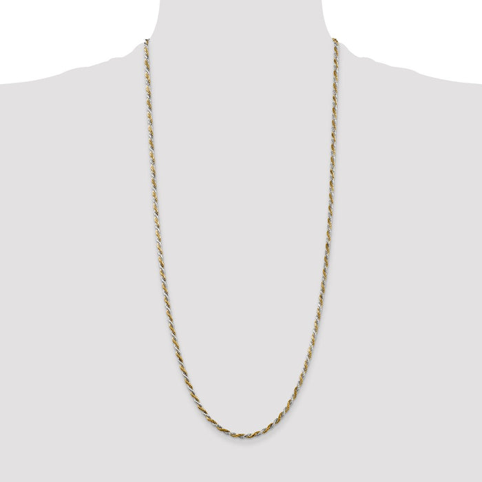 Buy Stylish 2.5mm Diamond-Cut Rope Chain in Sterling Silver & Vermeil-4