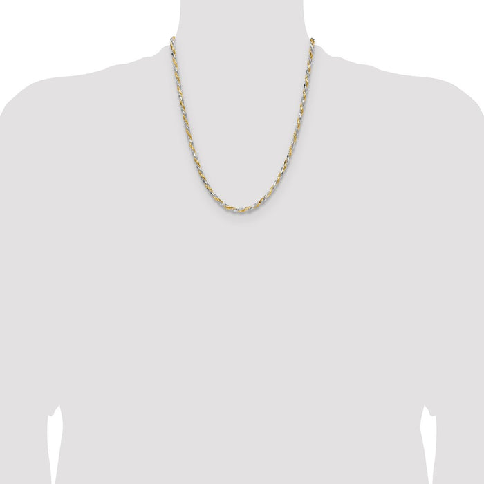 Buy Stylish 3.5mm Diamond-Cut Rope Chain in Sterling Silver & Vermeil-4