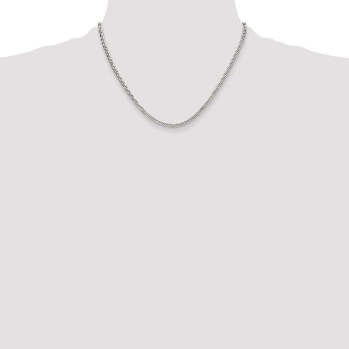 Buy Stylish 3.0mm Double Diamond-Cut Curb Chain in Sterling Silver - Luxury Look-4