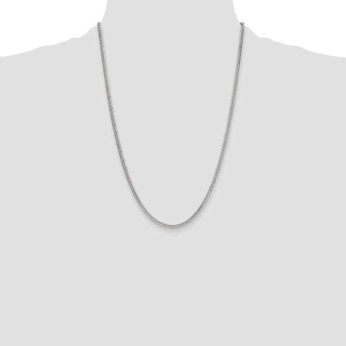 Buy Stylish 3.0mm Double Diamond-Cut Curb Chain in Sterling Silver - Luxury Value!-4