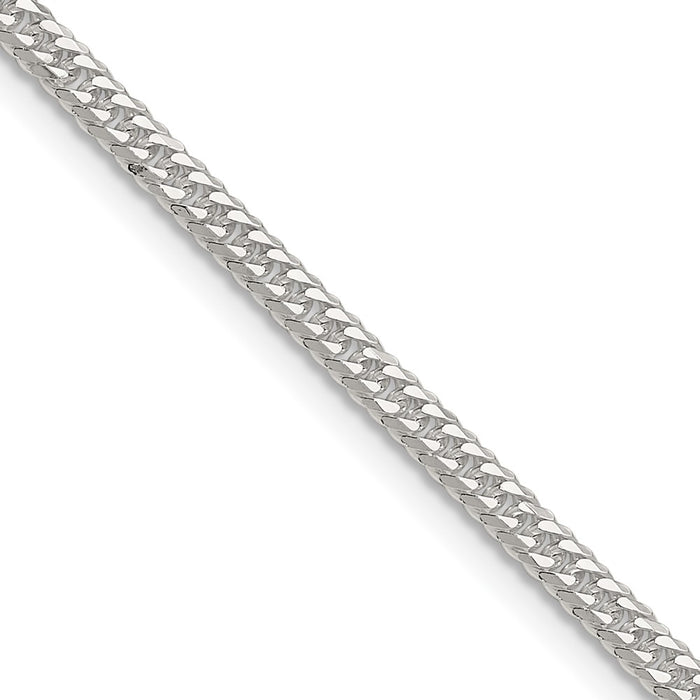 High-Quality 3.0mm Double Diamond-Cut Curb Chain in Sterling SilverStylish Value!-1