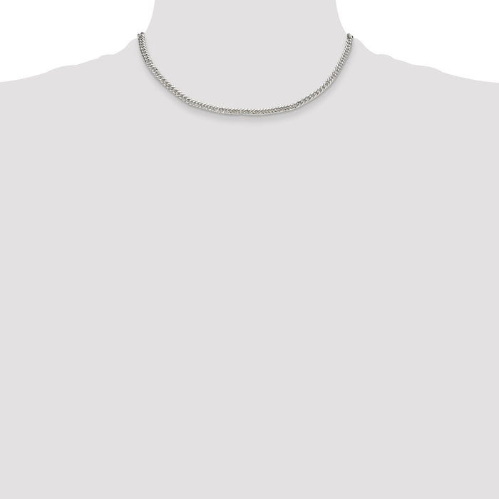 High-Quality Polished Sterling Silver 3.9mm Double Diamond-Cut Curb Chain - Stylish Value-4