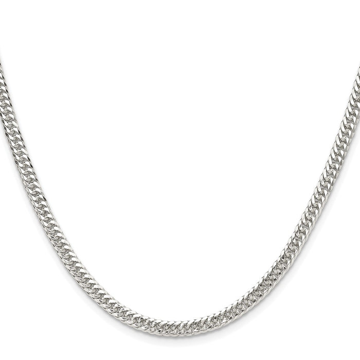 Buy Stylish Rhodium-Plated Sterling Silver 3.9mm Double Diamond-Cut Chain-2