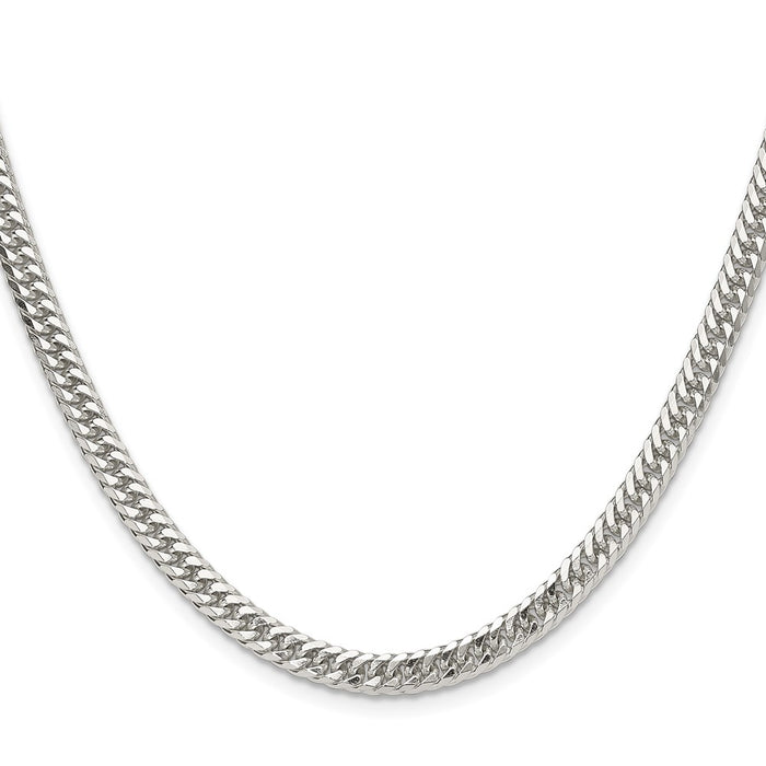 Buy Exclusive 4.8mm Polished Sterling Silver Double Diamond-Cut Curb Chain-2
