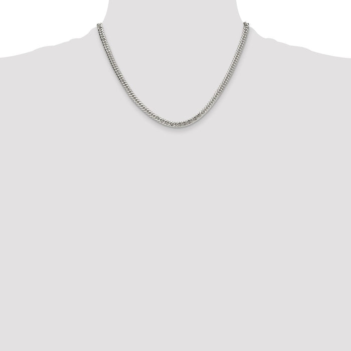 Buy Stylish 4.8mm Double Diamond-Cut Curb Chain in Polished Sterling Silver-4