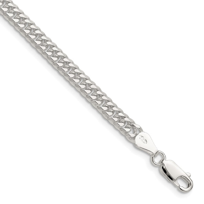 Exclusive 4.8mm Polished Sterling Silver Double Diamond-Cut Curb Chain - Stylish Value!-1