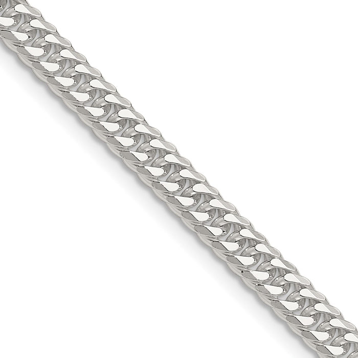 Buy Exclusive 4.8mm Polished Sterling Silver Double Diamond-Cut Curb Chain-1