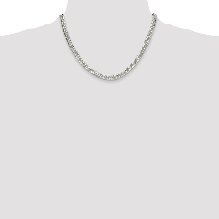 Buy Stylish 5.7mm Double Diamond-Cut Curb Chain in Polished Sterling Silver-4