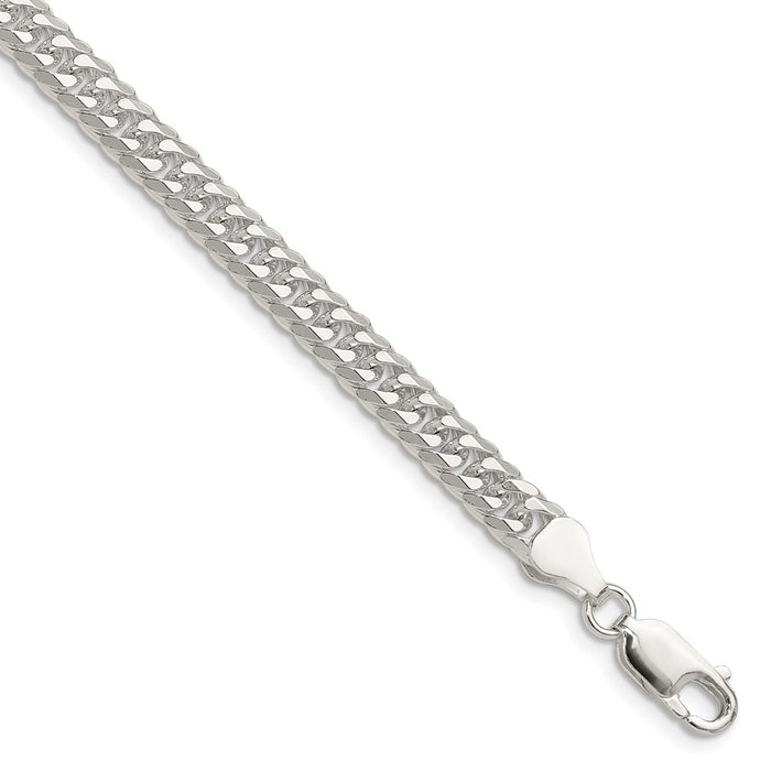 Buy Stylish 5.7mm Polished Sterling Silver Double Diamond-Cut Curb Chain-1