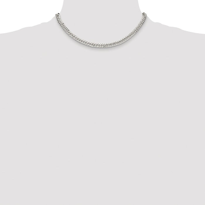 High-Quality Rhodium-Plated Sterling Silver 5.7mm Double Diamond-Cut Chain - Stylish Value-4