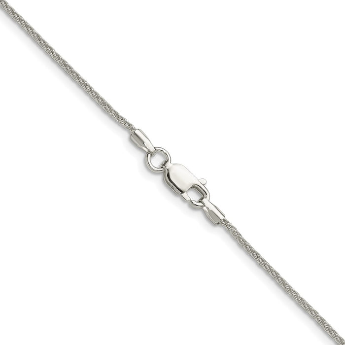 Buy Stylish 1.3mm Double Spiga Sterling Silver Chain - Luxury 8-Sided Design-3