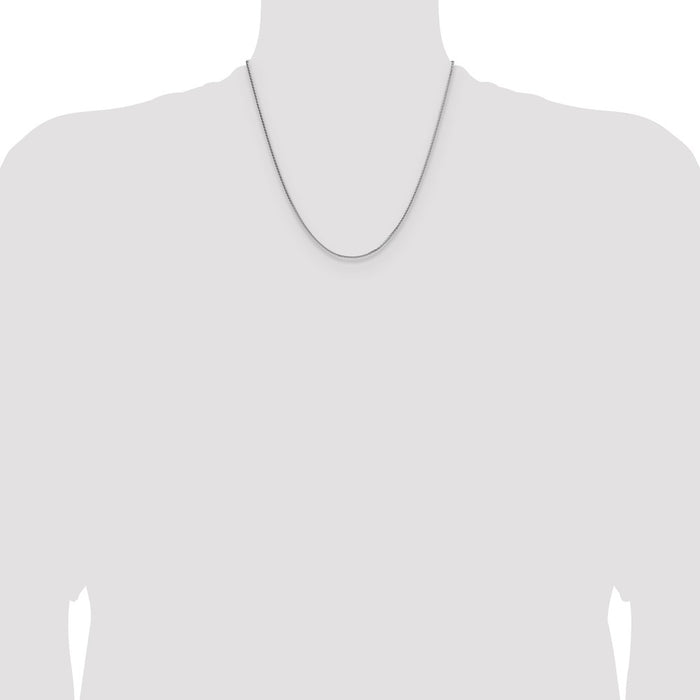 Buy Stylish Rhodium-Plated Sterling Silver 1.45mm 8-Sided Double Spiga Chain-4