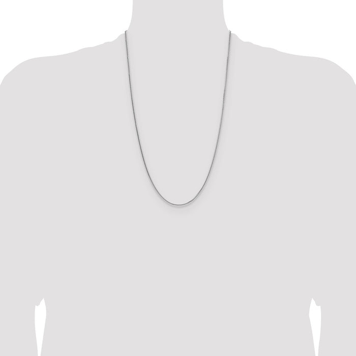 High-Quality Rhodium-Plated Sterling Silver 1.45mm Double Spiga Chain - Stylish Value!-4