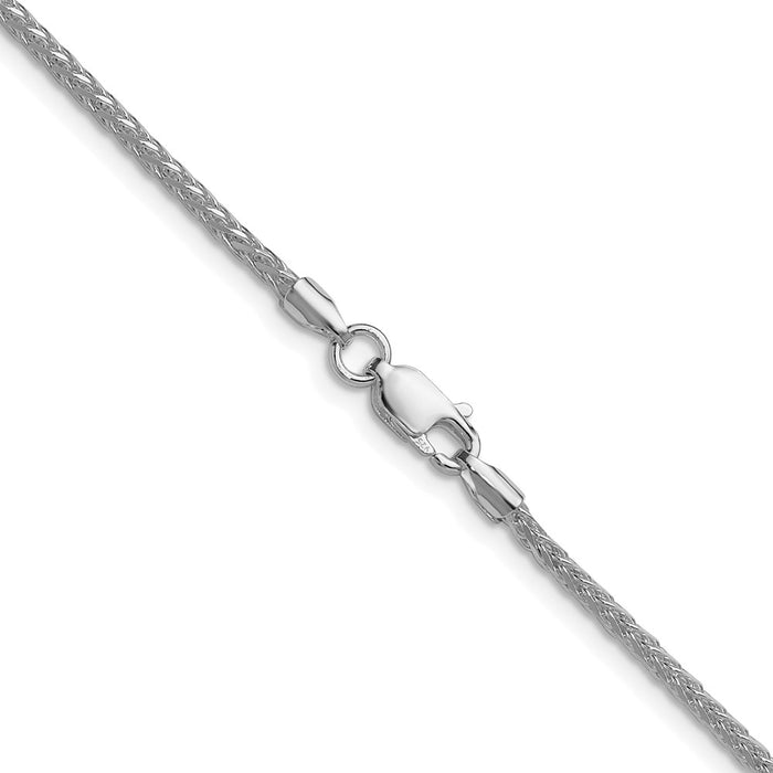 Exclusive Rhodium-Plated 2.0mm Sterling Silver Double Spiga Chain - Stylish Value!-3
