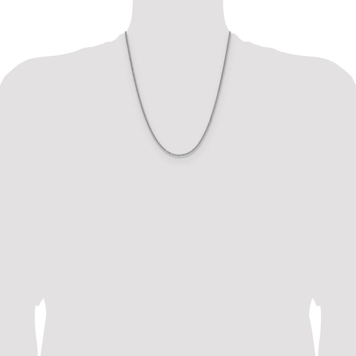 Buy Stylish Rhodium-Plated Sterling Silver 2.0mm Double Spiga Chain-4