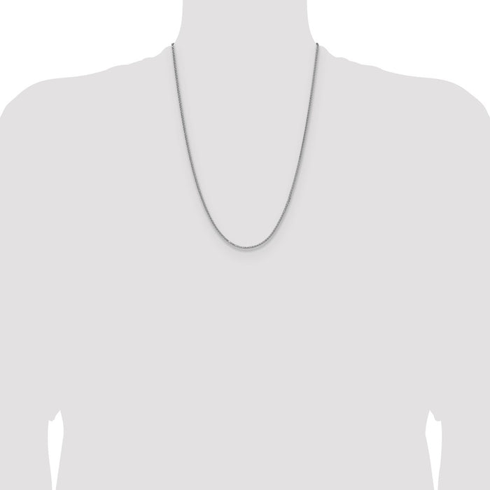 Buy Stylish 2.0mm Rhodium-Plated Sterling Silver Double Spiga Chain, 8 Sides-4