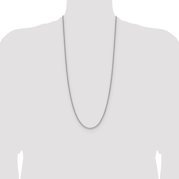 Exclusive Rhodium-Plated 2.0mm Sterling Silver Double Spiga Chain - Stylish Value!-4