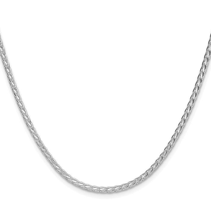 Buy Stylish 2.5mm Rhodium-Plated Sterling Silver Double Spiga Chain-2
