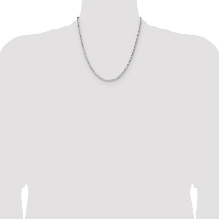 High-Quality Rhodium-Plated Sterling Silver 2.5mm Double Spiga Chain-4