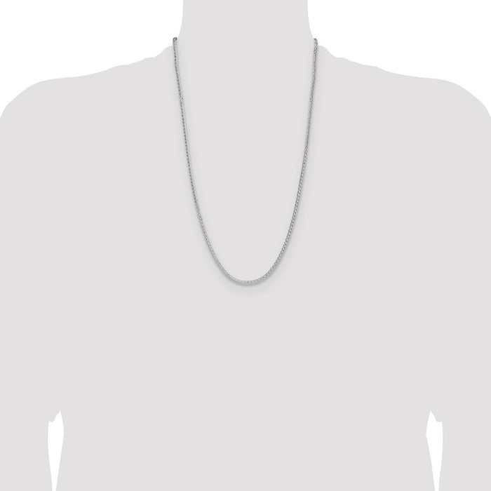 Exclusive 2.5mm Rhodium-Plated Sterling Silver Double Spiga Chain - Stylish Value!-4