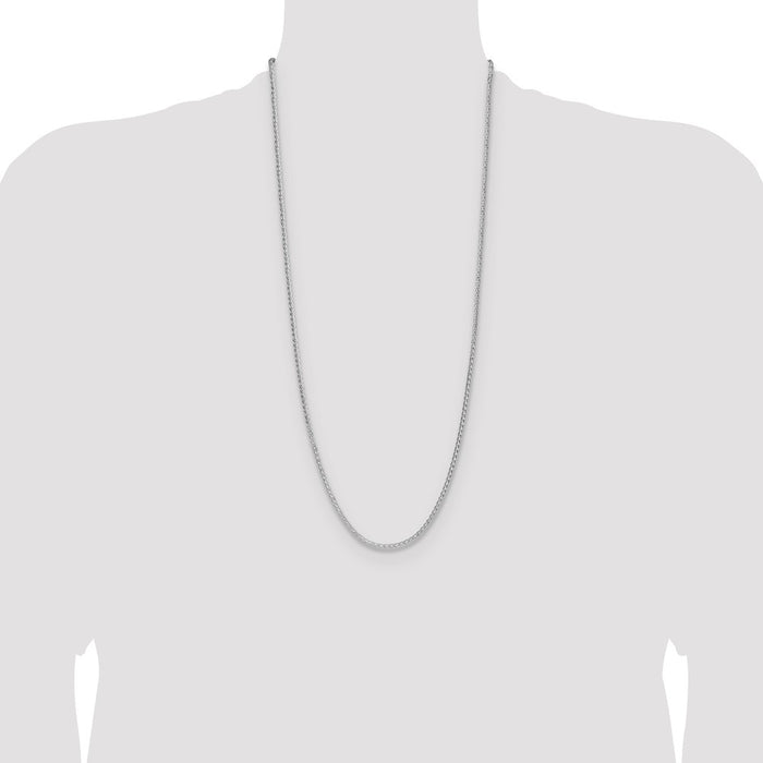 Exclusive Rhodium-Plated Sterling Silver 2.5mm Double Spiga Chain - Stylish Value!-4