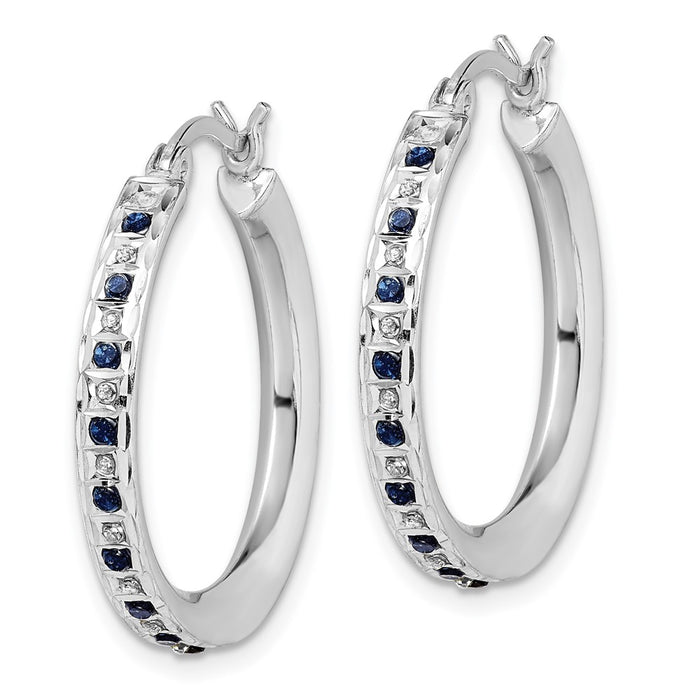 Exclusive Diamond Fascination Round Hoop Earrings in Platinum-Plated Silver-2