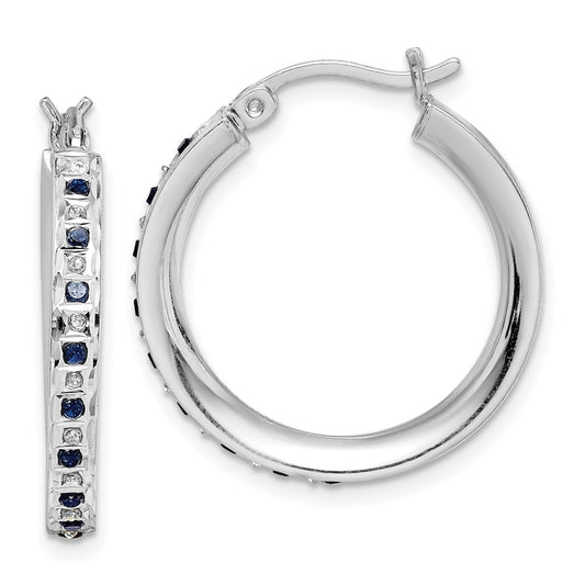 Exclusive Diamond Fascination Round Hoop Earrings in Platinum-Plated Silver