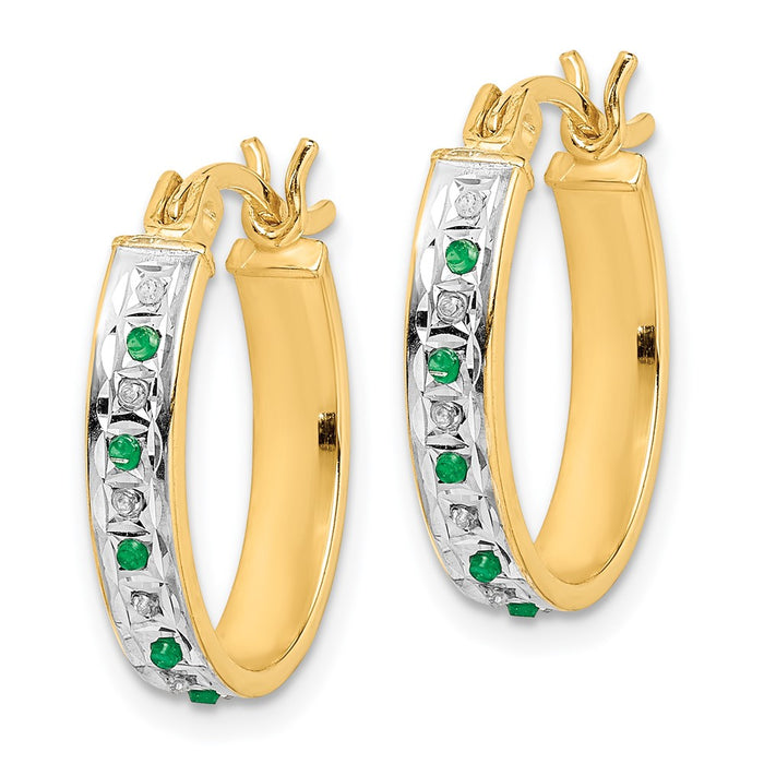 Shop Stylish Diamond Mystique Oval Hoop Earrings in 18K Gold-Plated Silver-2