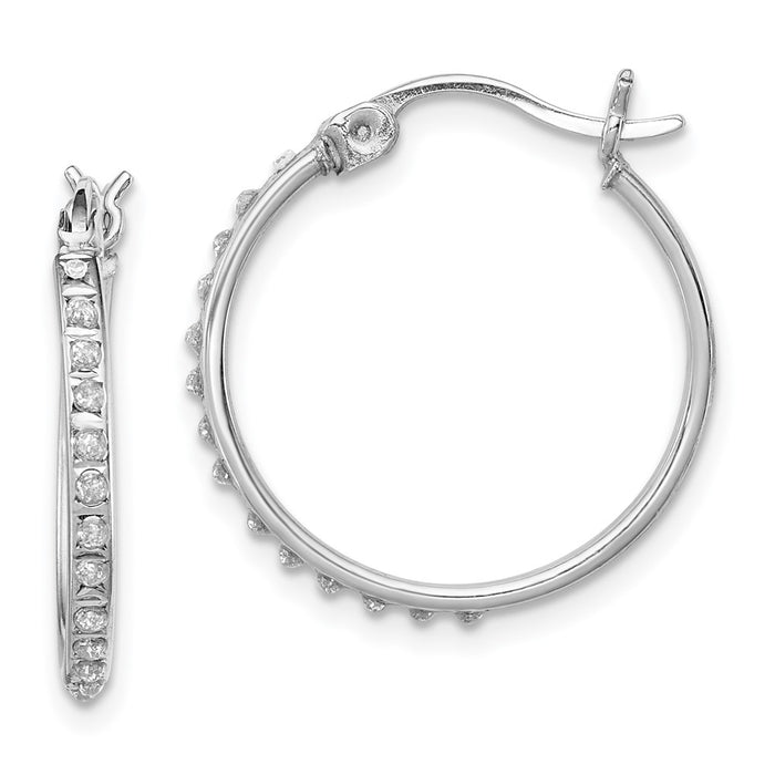 Buy Stylish Diamond Fascination Round Hoop Earrings in Sterling Silver, Luxury Design-1