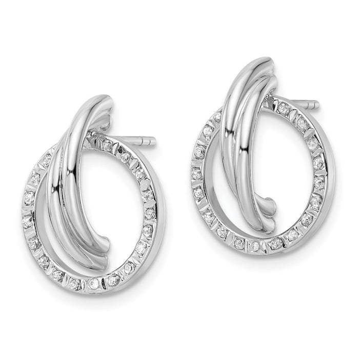 Buy Stylish Diamond Stud Earrings - Platinum-Plated Sterling Silver, 1 Carat-2