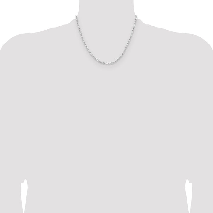 Buy Stylish Rhodium-Plated Sterling Silver 3.15mm D/C Forzantine Chain-4