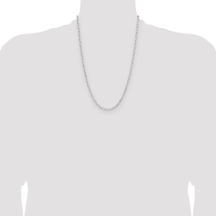 Buy Stylish Rhodium-Plated Sterling Silver 3.15mm Double Forzantine Necklace-4
