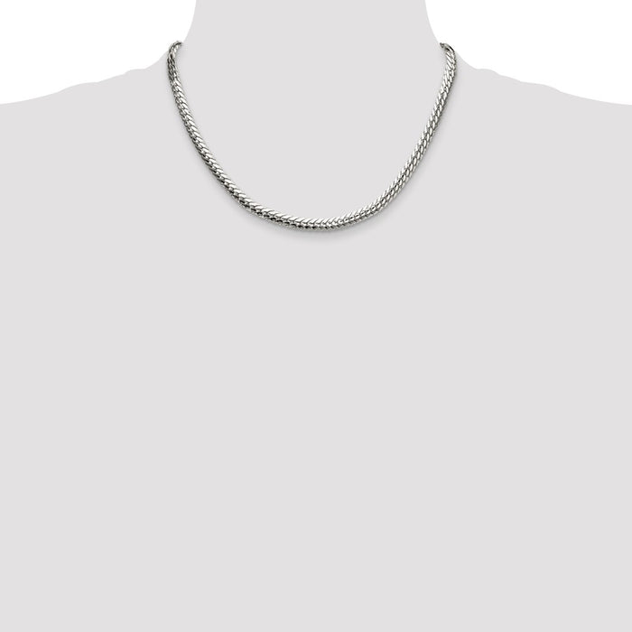 Buy Stylish Polished Sterling Silver 5.1mm Double Oval Flat Chain - Affordable Elegance-4