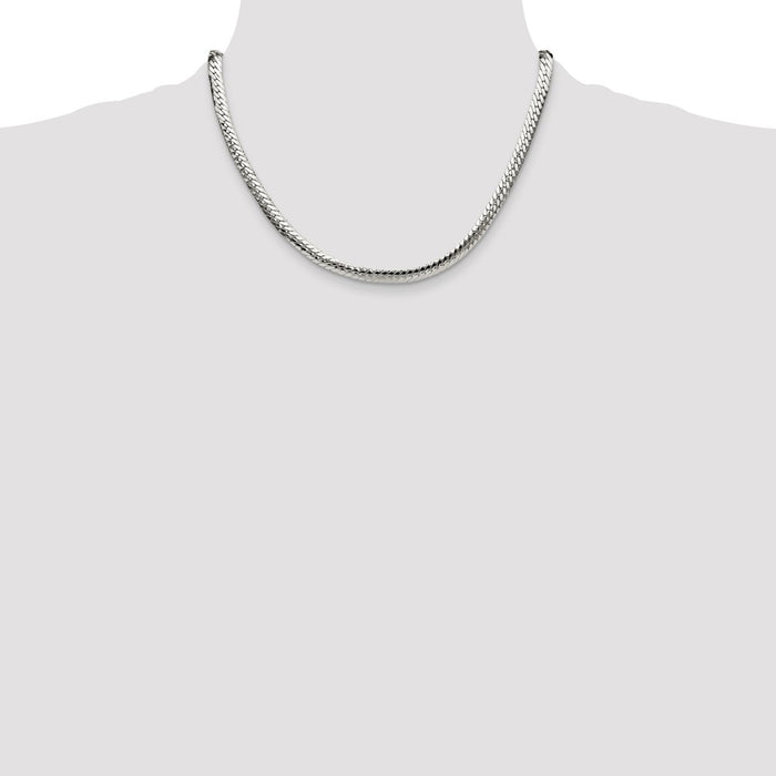 Buy Stylish Polished Sterling Silver Double Oval Flat Chain - 6.25mm, Affordable-4