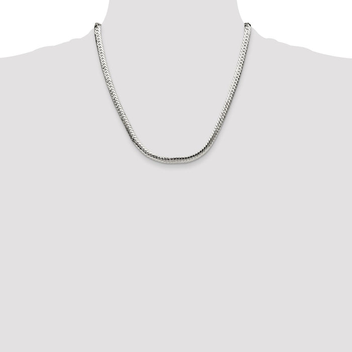 Buy High-Quality 6.25mm Polished Sterling Silver Double Oval Flat Chain - Stylish Value!-4