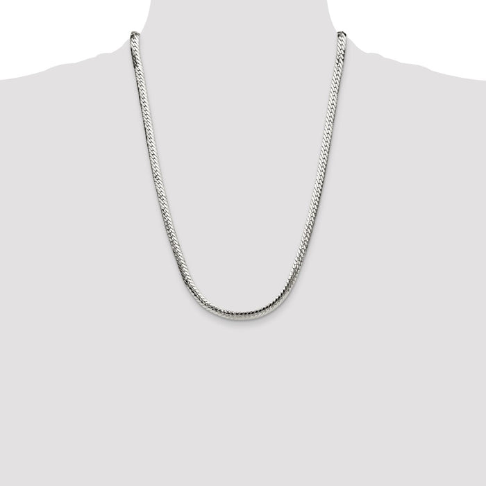 High-Quality Polished Sterling Silver 6.25mm Double Oval Flat Chain - Stylish Value-4