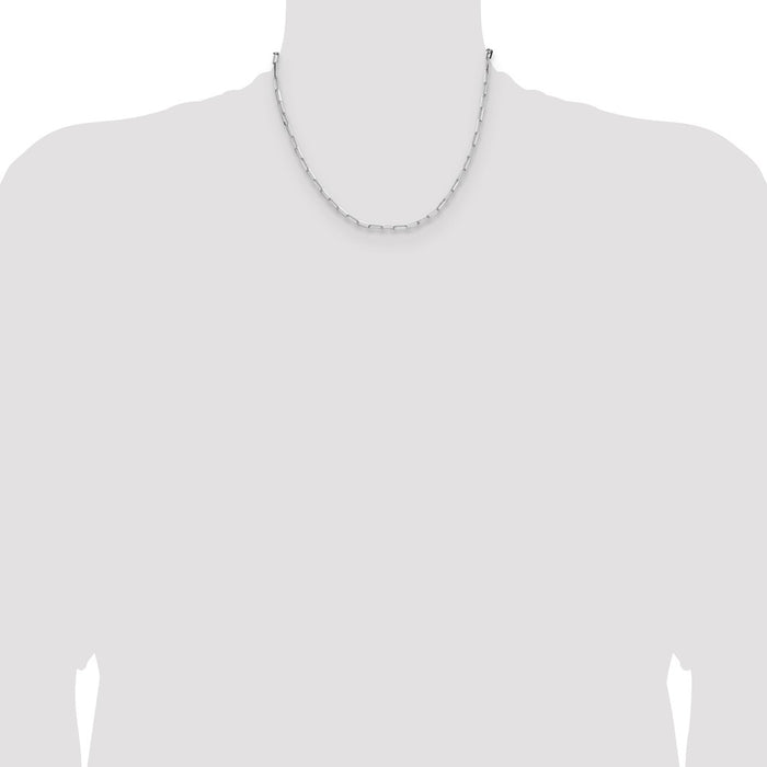 Buy Exclusive Rhodium-Plated Sterling Silver 3.1mm Double Paperclip Necklace-4