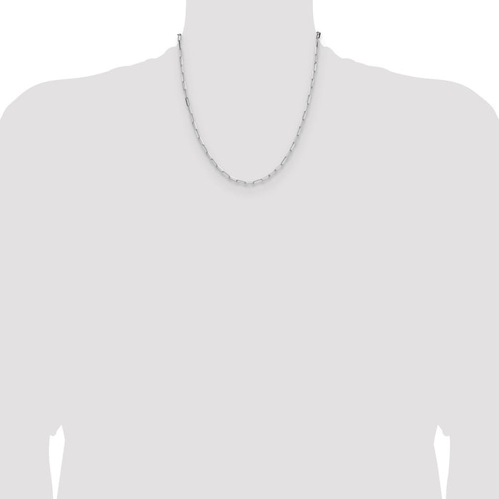 Buy Stylish Rhodium-Plated Sterling Silver 3.1mm Paperclip Necklace - Luxury Value-4