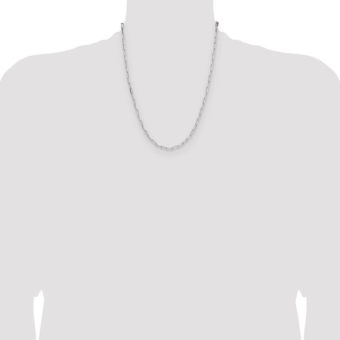 Exclusive Rhodium-Plated Sterling Silver 3.1mm Double Paperclip Necklace-4