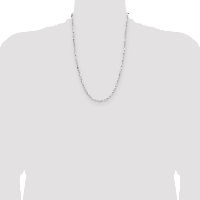 Exclusive Rhodium-Plated Sterling Silver 3.1mm Double Paperclip Necklace-4