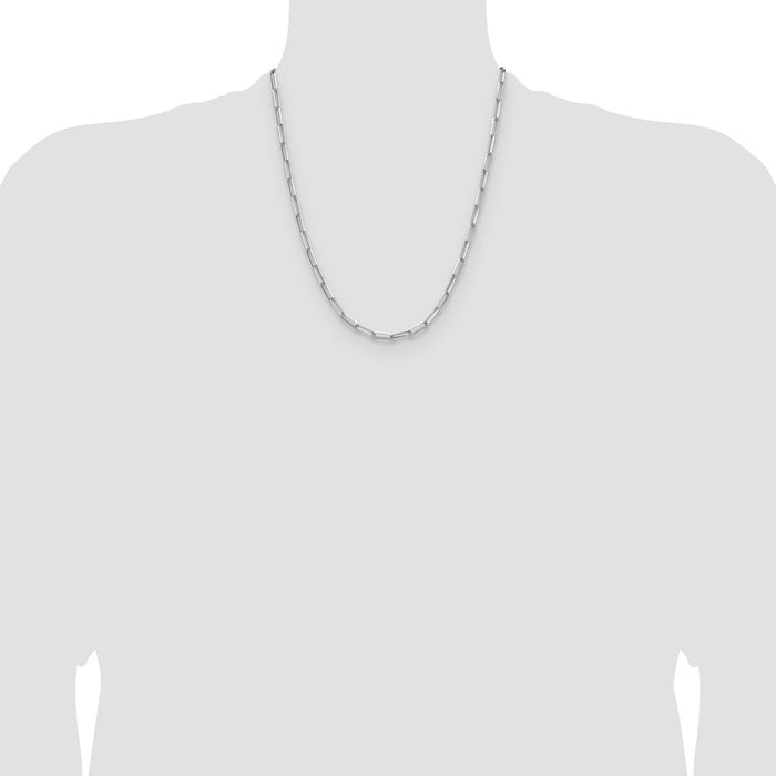 Buy Stylish Rhodium-Plated Sterling Silver 3.5mm Double Paperclip Necklace-4