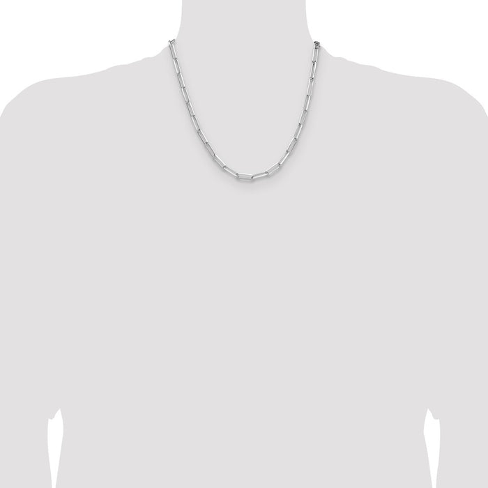 Buy Stylish 4.4mm Sterling Silver Double Link Paperclip Chain - Affordable Luxury-4