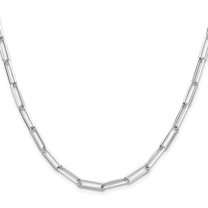 Buy Stylish Rhodium-Plated Sterling Silver 4.4mm Double Paperclip Necklace-2