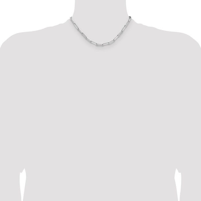 Buy Stylish Rhodium-Plated Sterling Silver 4.4mm Double Paperclip Necklace-4