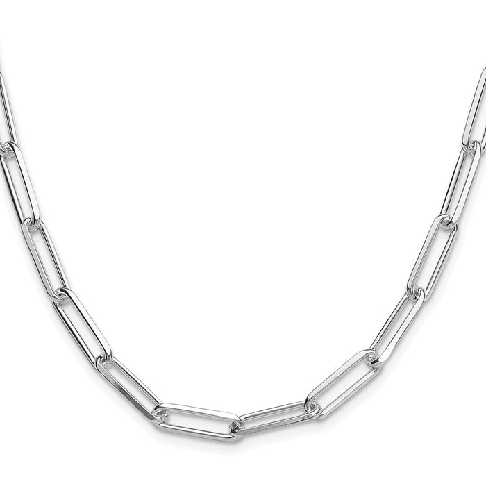Buy Stylish Rhodium-Plated Sterling Silver 5.5mm Chain Paperclip Necklace-2