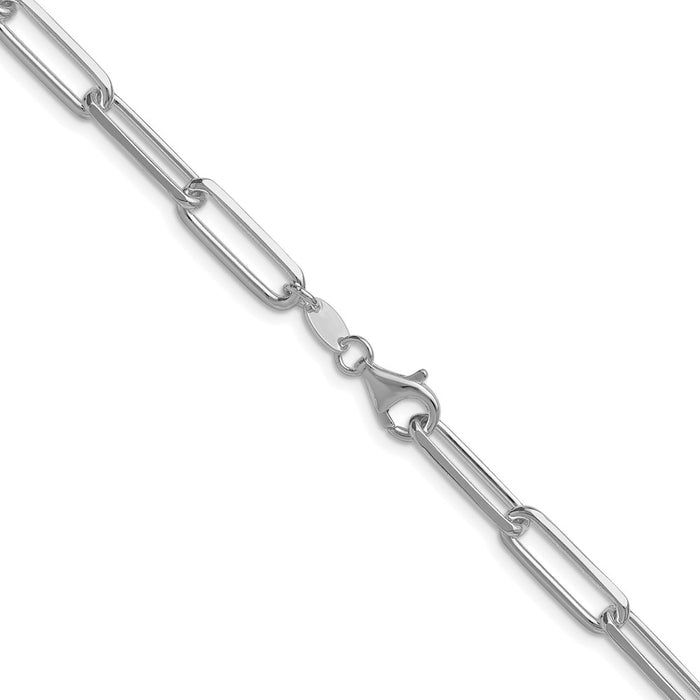 Order Stylish Rhodium-Plated Sterling Silver 5.5mm Paperclip Chain - Affordable Luxury-3