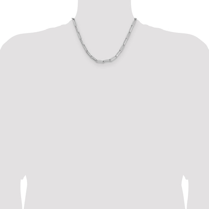 Buy Stylish Rhodium-Plated Sterling Silver Paperclip Necklace - 5.5mm Value!-4