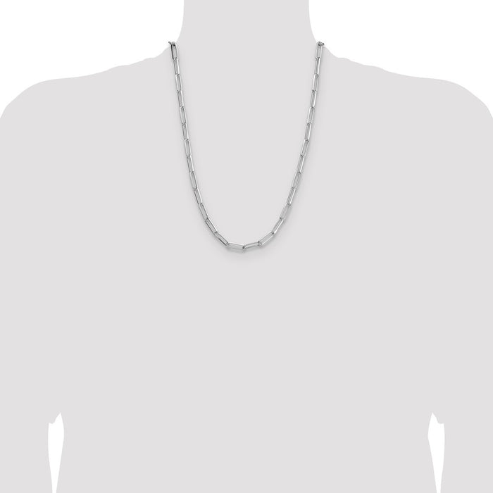 Buy Stylish Rhodium-Plated Sterling Silver 5.5mm Double Clip Chain - Affordable!-4